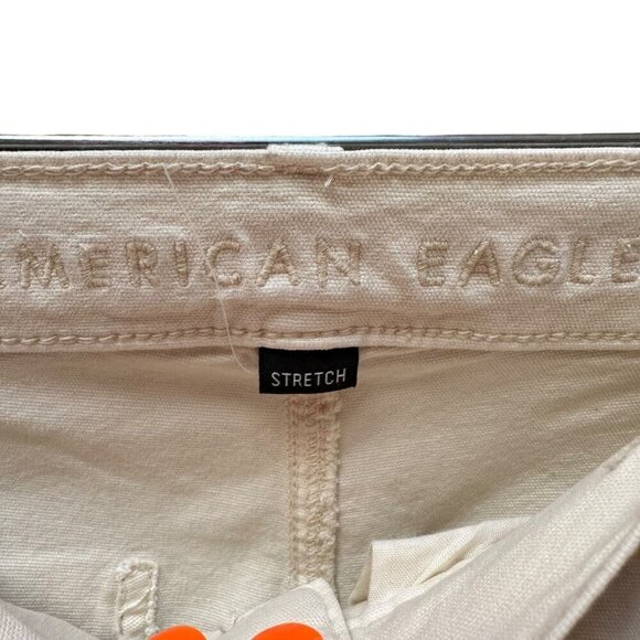 American Eagle‎ Stretch Cream Cargo Pants Lagenlook Boho Women's Size 2 - Picture 4 of 9